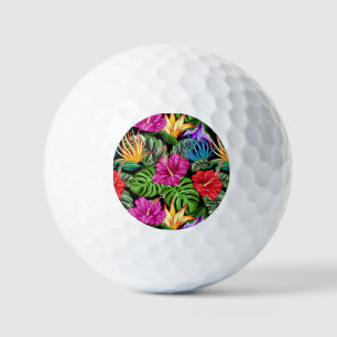 Tropical Floral Summer Mood Pattern Golf Balls