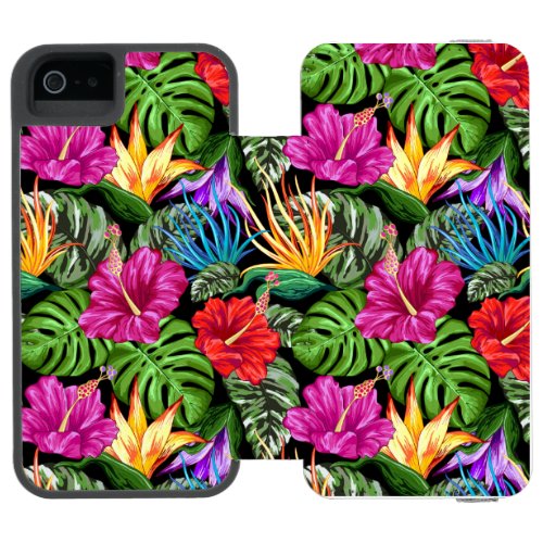 Tropical Floral Summer Mood Pattern iPhone SE55s Wallet Case