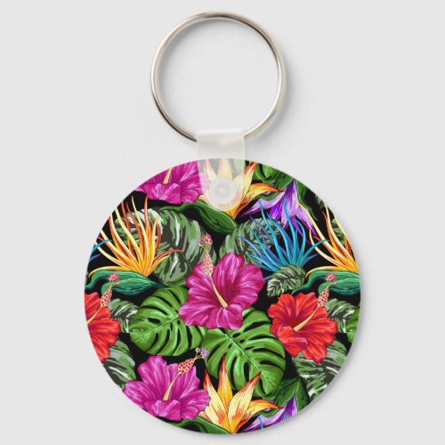 Tropical Floral Summer Mood Pattern Keychain