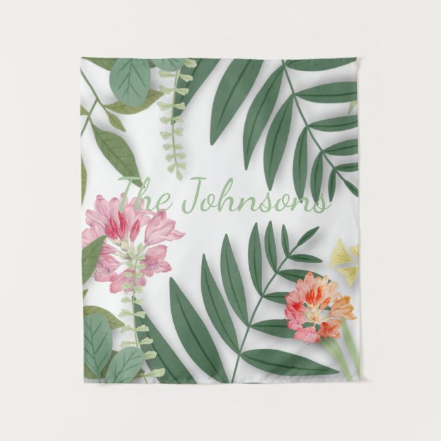 Tropical Floral  Tapestry (Front)