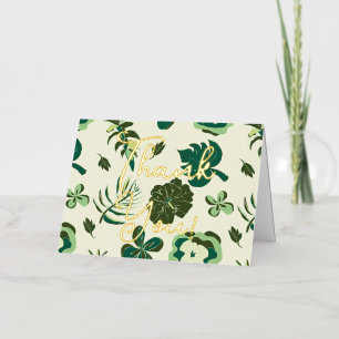 Tropical Floral Thank You Foil Greeting Card