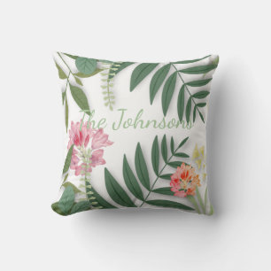 Tropical Floral Throw Pillow