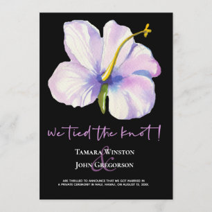 Tropical Floral Tied The Knot Just Married Beach Invitation