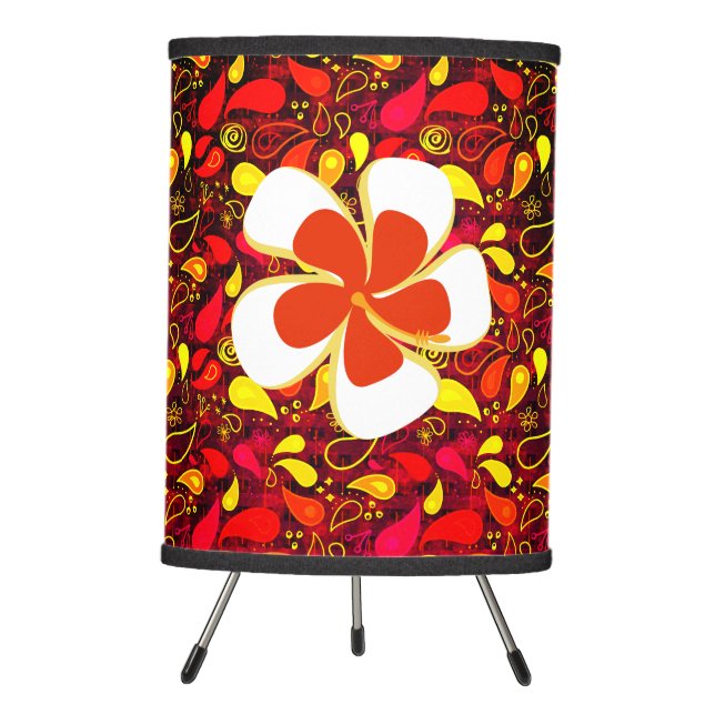 Tropical Floral Tripod Lamp (Front)