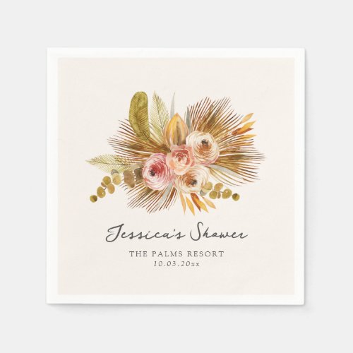 Tropical Floral Vintage Bridal Shower Napkins