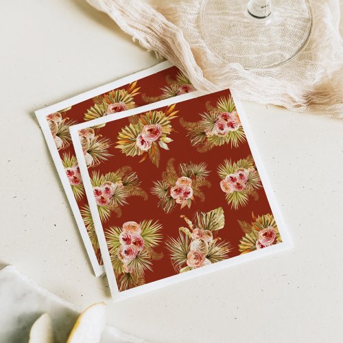 Tropical Floral Vintage Bridal Shower Napkins