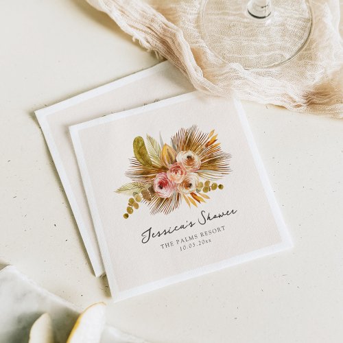 Tropical Floral Vintage Bridal Shower Napkins