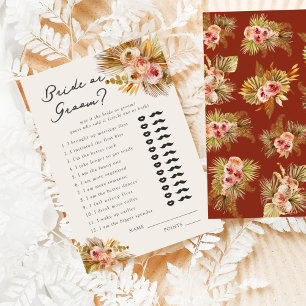 Tropical Floral Vintage Bride or Groom? Game Enclosure Card