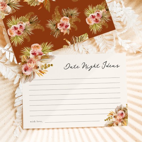 Tropical Floral Vintage Date Night Ideas Enclosure Card