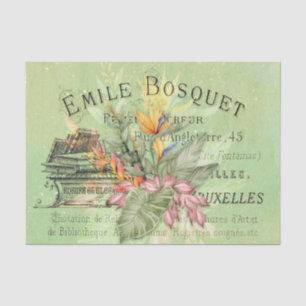 Tropical Floral Vintage Ephemera Decoupage Tissue Tissue Paper