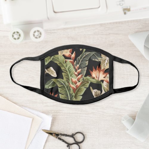 Tropical Floral Vintage Strelitzia Flower Face Mask