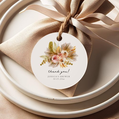 Tropical Floral Vintage Thank You Favor Tags