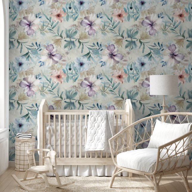 Tropical floral vintage wallpaper  (Kids)