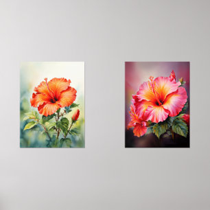 Tropical Floral Wall Art Set