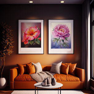 Tropical Floral Wall Art Set