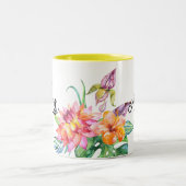 Tropical Floral Watercolor Future Mrs Palm Leaf Two-Tone Coffee Mug (Center)