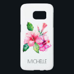 Tropical Floral Watercolor Hibiscus Personalized Samsung Galaxy S7 Case<br><div class="desc">This pretty floral design features a watercolor painting of tropical hibiscus flowers with a personalized name below. Delete the text in the text box and add you name to edit the text. #floral #tropical #watercolor #flowers #holidays #hibiscus #feminine #girly #gifts #pink #personalized #personalised #AddYourName #PersonalizedGifts #Samsung #Galaxy #SamsungGalaxy #phone #cases...</div>