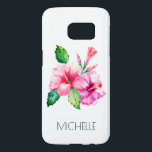 Tropical Floral Watercolor Hibiscus Personalized Samsung Galaxy S7 Case<br><div class="desc">This pretty floral design features a watercolor painting of tropical hibiscus flowers with a personalized name below. Delete the text in the text box and add you name to edit the text. #floral #tropical #watercolor #flowers #holidays #hibiscus #feminine #girly #gifts #pink #personalized #personalised #AddYourName #PersonalizedGifts #Samsung #Galaxy #SamsungGalaxy #phone #cases...</div>