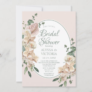 Tropical Floral Watercolor LGBTQ Bridal Shower Invitation