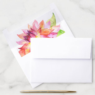 Tropical Floral Watercolor Summer Beach Wedding Envelope Liner