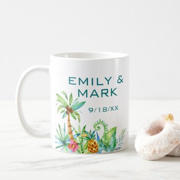 Tropical Floral Wedding Custom Coffee Mug Tropical Floral Wedding Custom Coffee Mug