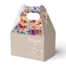 Tropical Floral Wedding Favor Box