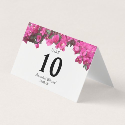 Tropical Floral Wedding Fold Table Card