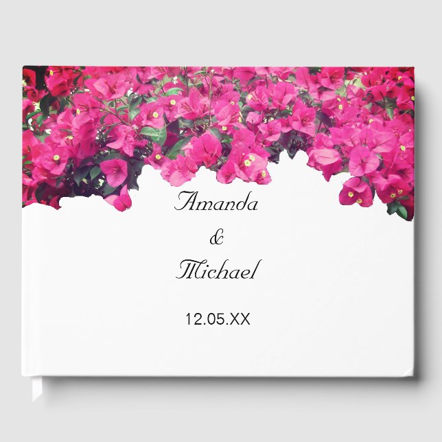Tropical Floral Wedding Guest Book (Front)