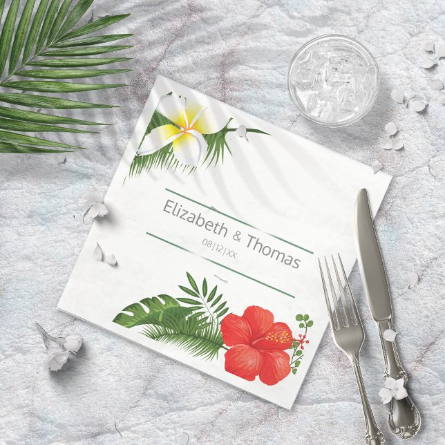 Tropical Floral Wedding ID475 Paper Napkins (Creator Uploaded)