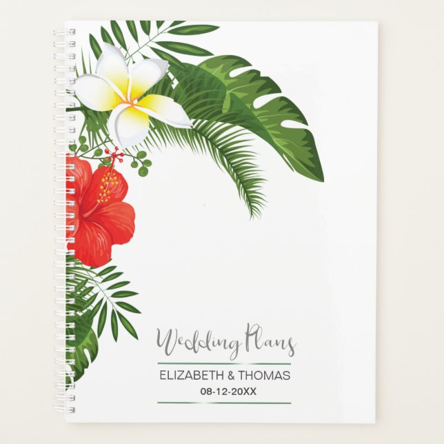 Tropical Floral Wedding ID475 Planner (Front)