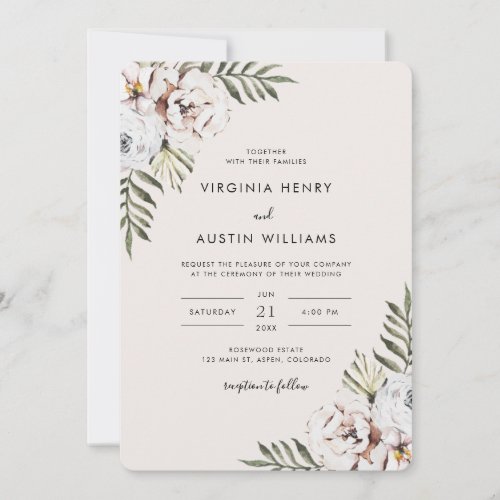 Tropical Floral Wedding Invitation