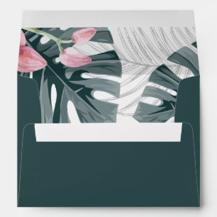 Tropical Floral Wedding Personalized Envelope