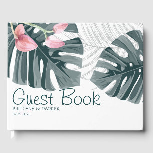 Tropical Floral Wedding Personalized Guest Book