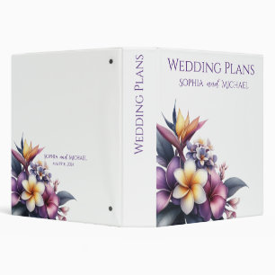 Tropical Floral -Wedding Plans- 3 Ring Binder
