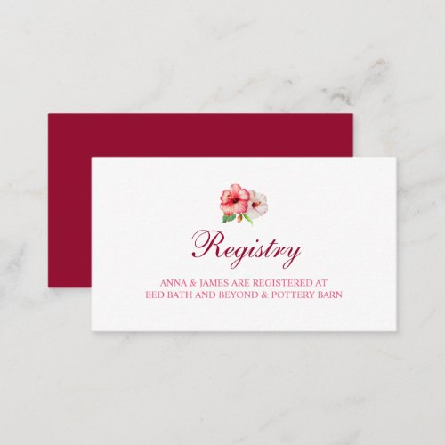 Tropical Floral Wedding Registry Card