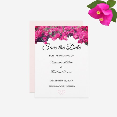Tropical Floral Wedding Save the Date Invitation