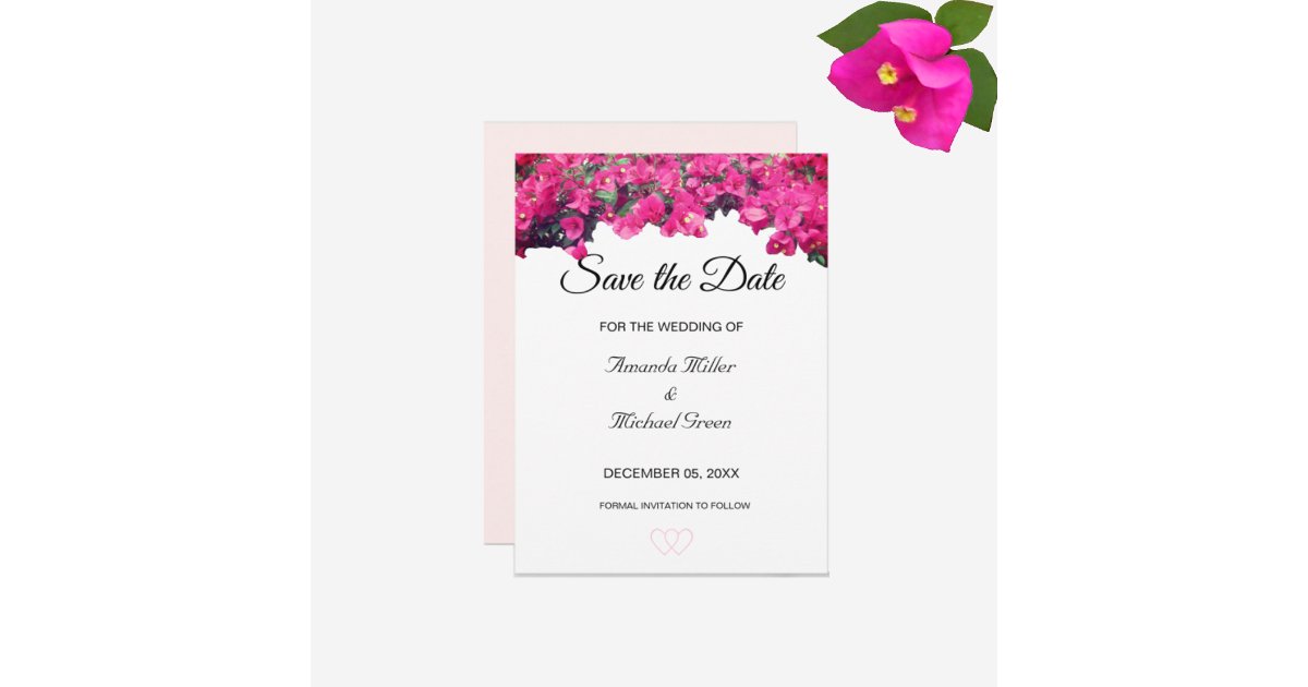 Tropical Floral Wedding Save the Date Invitation | Zazzle