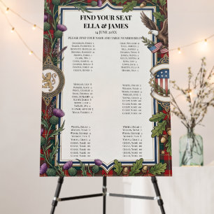Tropical Floral Wedding Seating Chart Sign