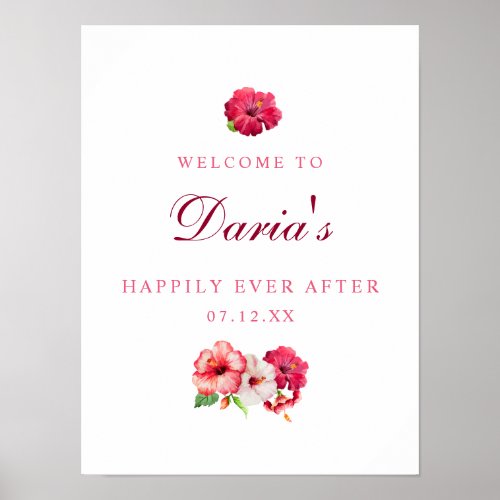 Tropical Floral Wedding Sign