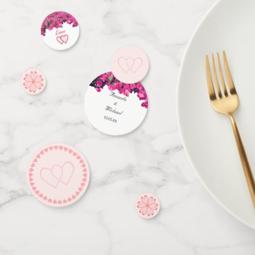 Tropical Floral Wedding Table Confetti