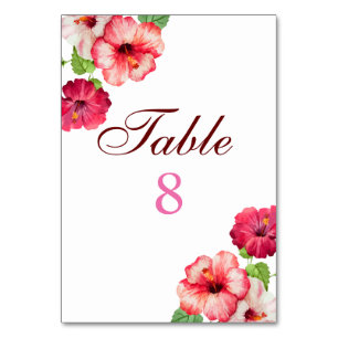 Tropical Floral   Wedding Table Number