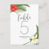 Tropical Floral Wedding Table Number ID475 (Front)
