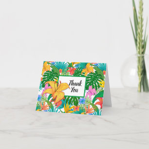 Tropical Floral Wedding Thank You Card