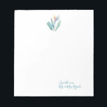 Tropical Floral Wedding Thank You Watercolor Notepad<br><div class="desc">Say thank you to friends and family with my personalized newlyweds thank you note pads. They features the words new Mr and Mrs ... with your name or monogram in a hand lettered script typography with my tropical watercolor bird of paradise flower and palm leaves in shades of orange, turquoise,...</div>