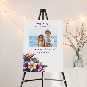Tropical Floral-Wedding Welcome Sign- Foam Board