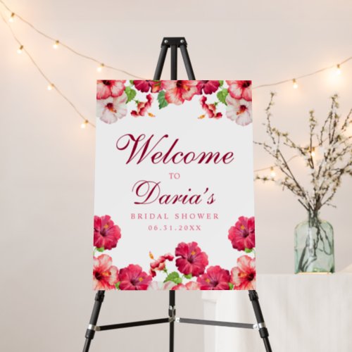 Tropical Floral Welcome Sign