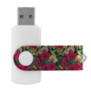Tropical Florals and Hummingbird - Summer Botanica Flash Drive