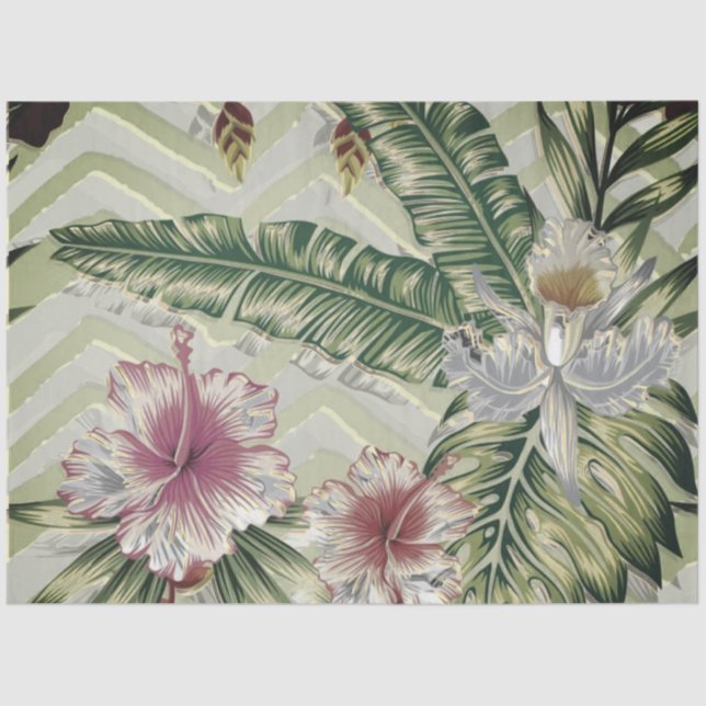 Tropical Florals Decoupage  Tissue Paper (Front)