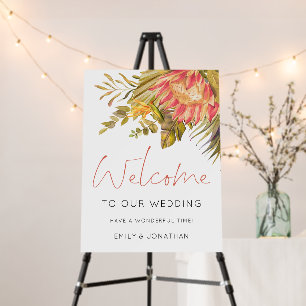 Tropical Florals Foliage Welcome to Wedding Foam Board