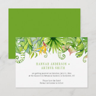 Tropical Florals Save The Date Invitations |